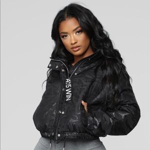 Black Puffer Crop Jacket